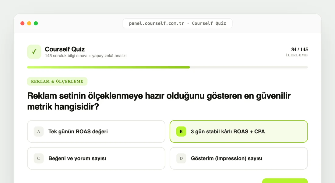 Courself Quiz ekran görüntüsü